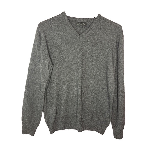 Other - Emi Maglia Wool Cashmere Blend Italian Soft Warm Pullover V-Neck Grey Sweater M